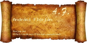 Andrási Flórián névjegykártya